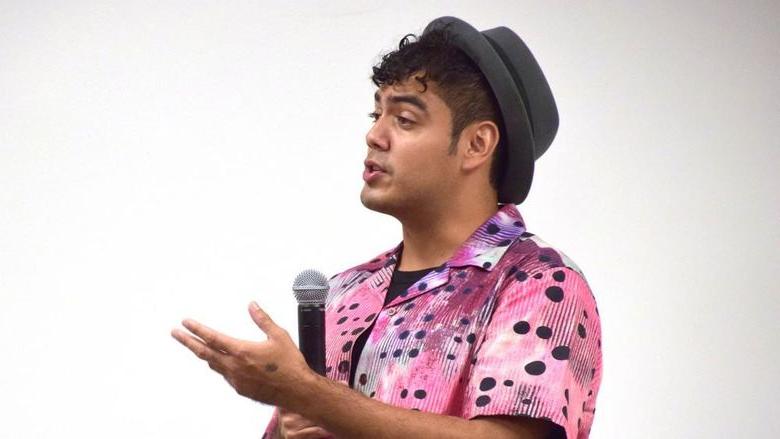 Activist Saul Flores talks to Penn State Abington students